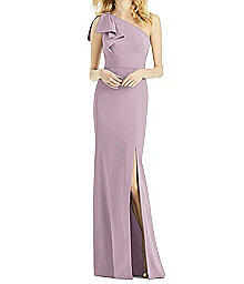 Full Length One Shoulder Pricess Crepe Dress - After Six 6769