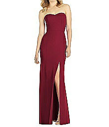Strapless Chiffon Trumpet Gown with Front Slit Dress - After Six 6803