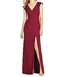 Full Length Lux Chiffon V-Neck Dress - After Six 6810