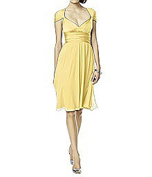 Twist Wrap Dress w/ Chiffon Overskirt: Short - LUXTWIST1