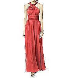 Twist Wrap Dress w/ Chiffon Overskirt: Long - LUXTWIST2