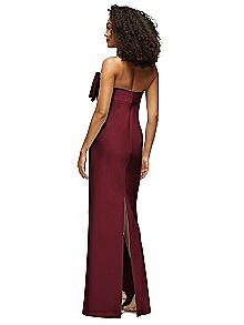 alfred sung burgundy dress Alfred Sung D697 Bateau Neck Satin High Low Cocktail Dress  YDG
