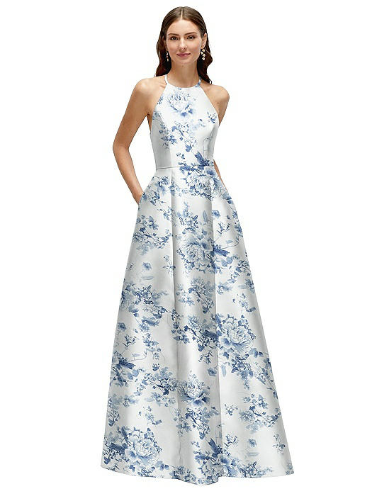 blue dress for baby girl Alfred Sung Junior Bridesmaid Style JR544