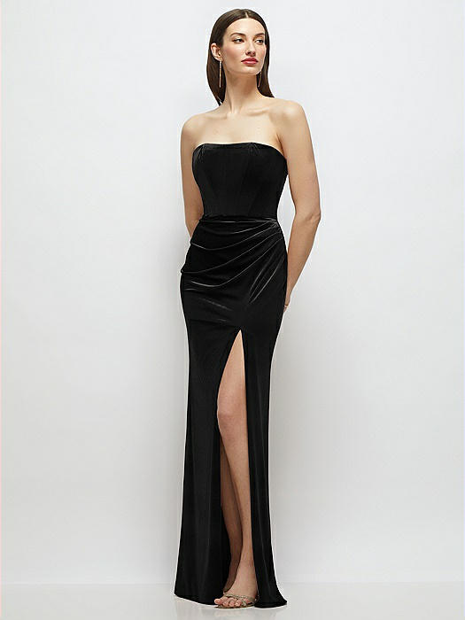 black after 5 dresses Six 6915 color:goldenrod Sweep Train spring 26 Bow-Detail A-Line Midi Dress