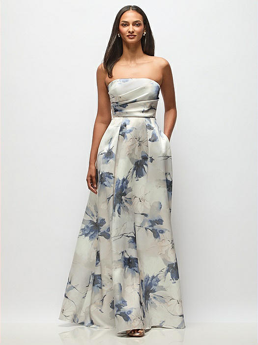 dupioni fit & flare dress alfred sung Alfred Sung Brown Elegant Pleated Cocktail Dress