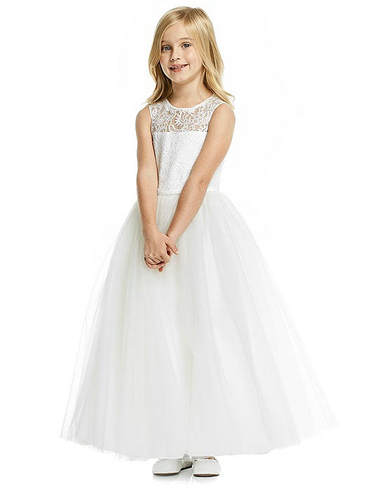 Flower Girl Dress with Tulle and Ribbon Waist