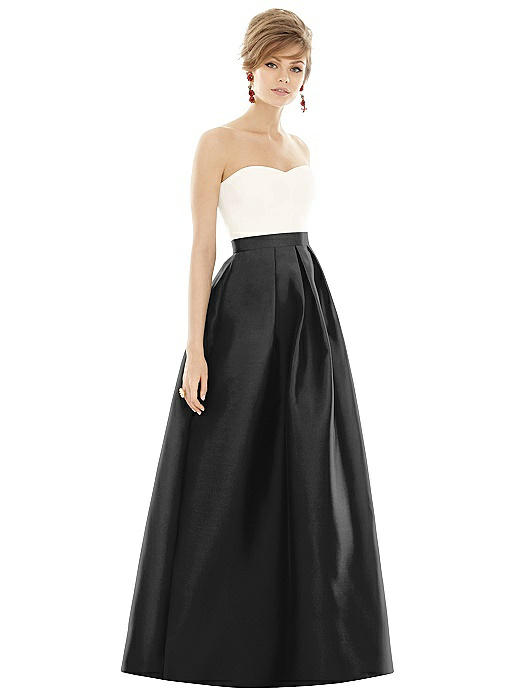 alfred sung strapless sateen gown