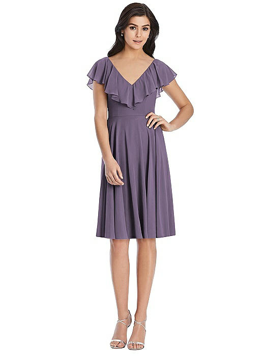 after six bridesmaid dress 6796 Crochet Deep V-Neck Backless