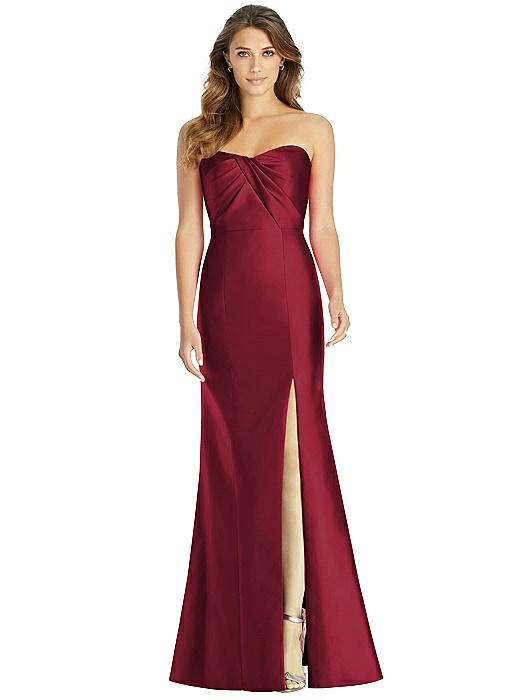 alfred sung burgundy dress
