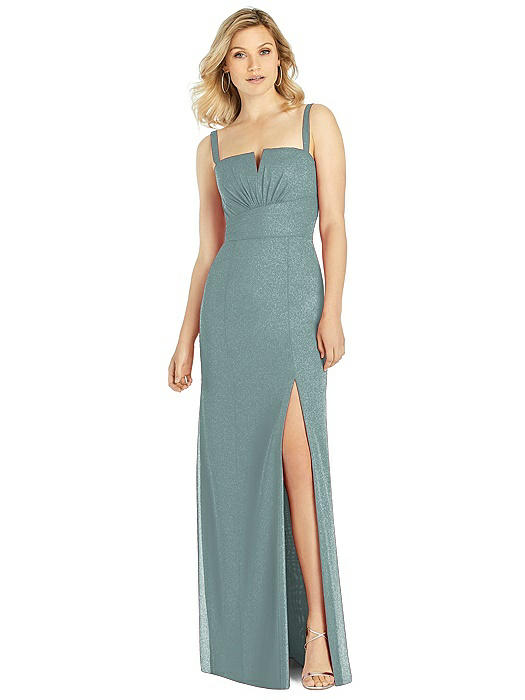 sachin and babi light blue dress Shimmer Bodre Chiffon Tiered Cocktail Dress - Navy