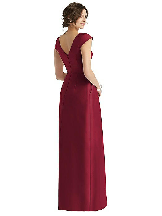 Alfred Sung D760 Burgundy Red Off Shoulder Satin Twill Dress Womens deals Size 14 NWOT