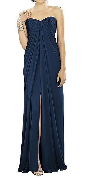 surplice ruched chiffon gown