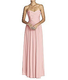 Strapless Shirred Chiffon Gown - Dessy 2880