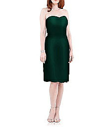 Strapless Satin & Lace Cocktail Dress - Dessy 2911