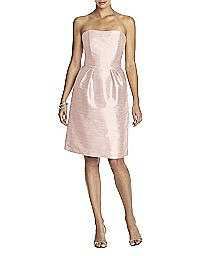 Strapless Dupioni Cocktail Dress with Bow Back - Alfred Sung D614