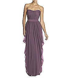 Strapless Draped Skirt Chiffon Gown - Lela Rose LR163