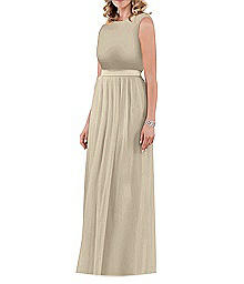 Sleeveless Long Lace & Chiffon Gown - Lela Rose LR182