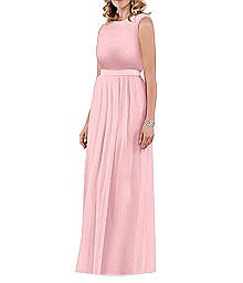 Sleeveless Long Lace & Chiffon Gown - Lela Rose LR182