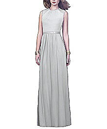 Full length sleeveless sequin chiffon dress - Dessy 2921