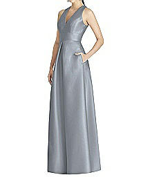 alfred sung sleeveless sateen gown