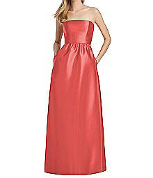 Strapless Full Length Petal Back Dress - Lela Rose LR248