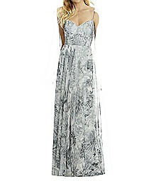 Full Length Soft Tulle Dress with Circle Skirt - After Six 6766PRNT