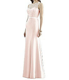 Full Length Marquis and Matte Chiffon Trump Dress - Dessy 2945