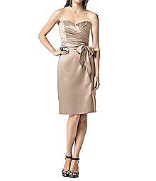 Side Bow Cocktail Strapless Dress - Dessy 2841