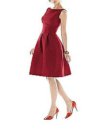 Dupioni Skirt with Pockets - Alfred Sung D448