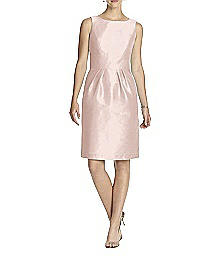 Cocktail Length Sleeveless Dupioni Skirt - Alfred Sung D522