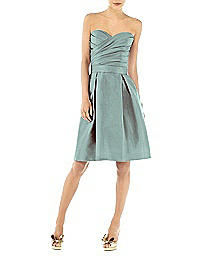 Cocktail Length Peau de Soie Pocketed Skirt - Alfred Sung D538