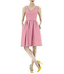 Sleeveless Cocktail Peau de Soie Dress - Alfred Sung D640