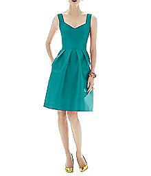 Cocktail Length Sleeveless Twill Dress - Alfred Sung D658