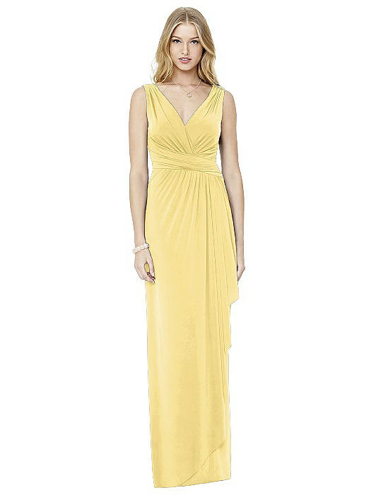 v neck draped jersey bridesmaid dress
