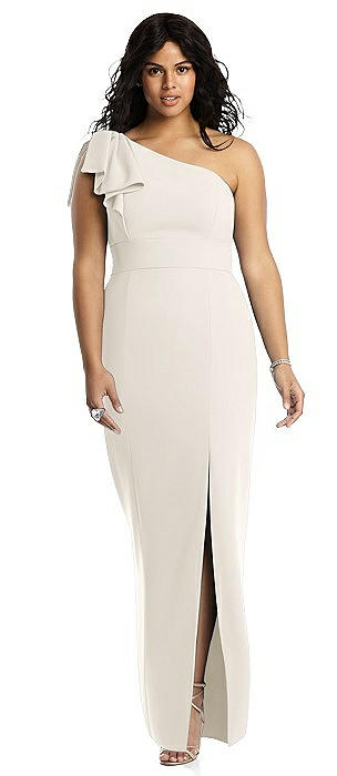 after six one shoulder gown