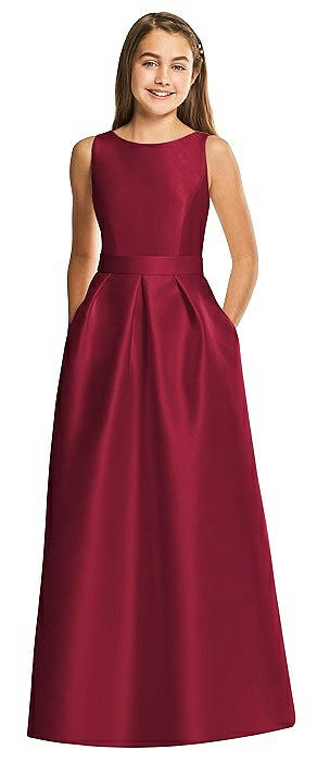 burgundy junior bridesmaid dresses