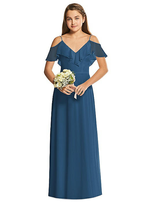 dusk blue bridesmaid dress