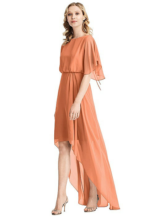 high low cocktail dresses with sleeves