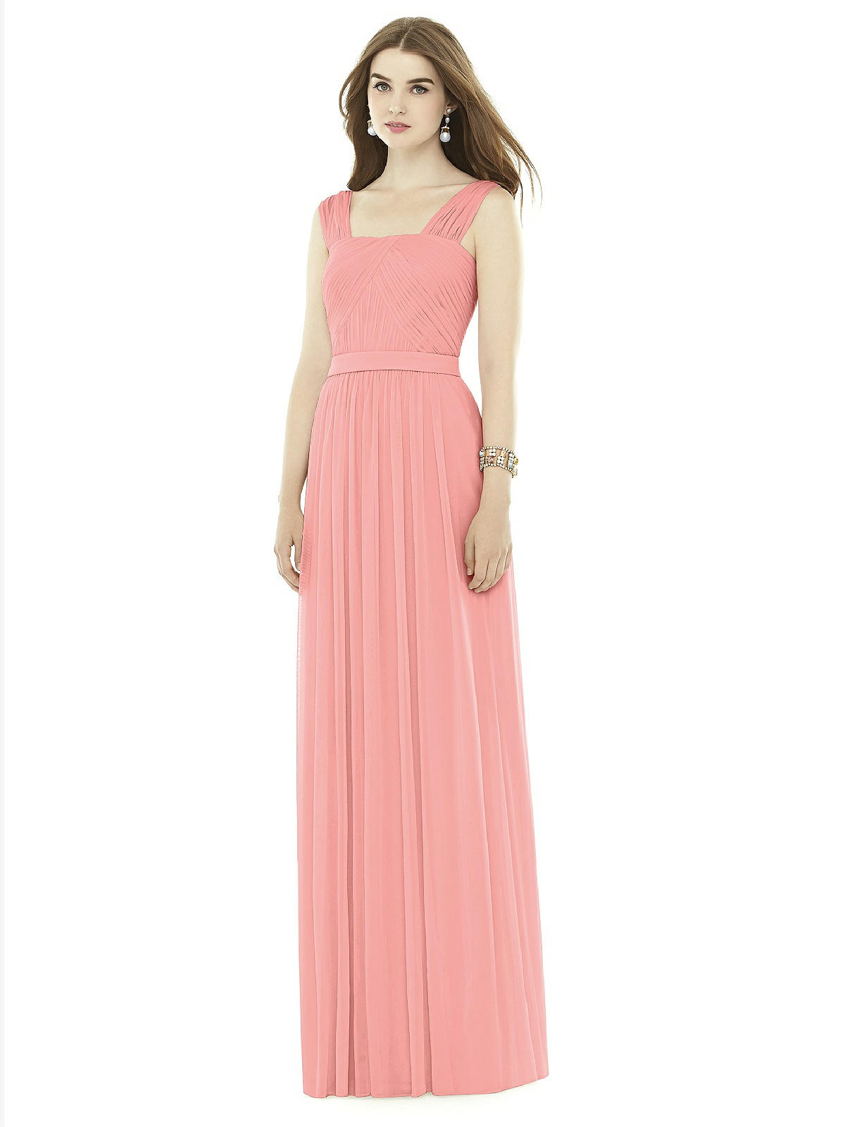 alfred sung shirred chiffon gown