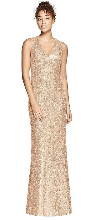 rose gold empire waist dress