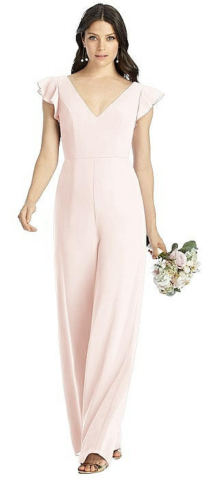 blush jumpsuit bridesmaid