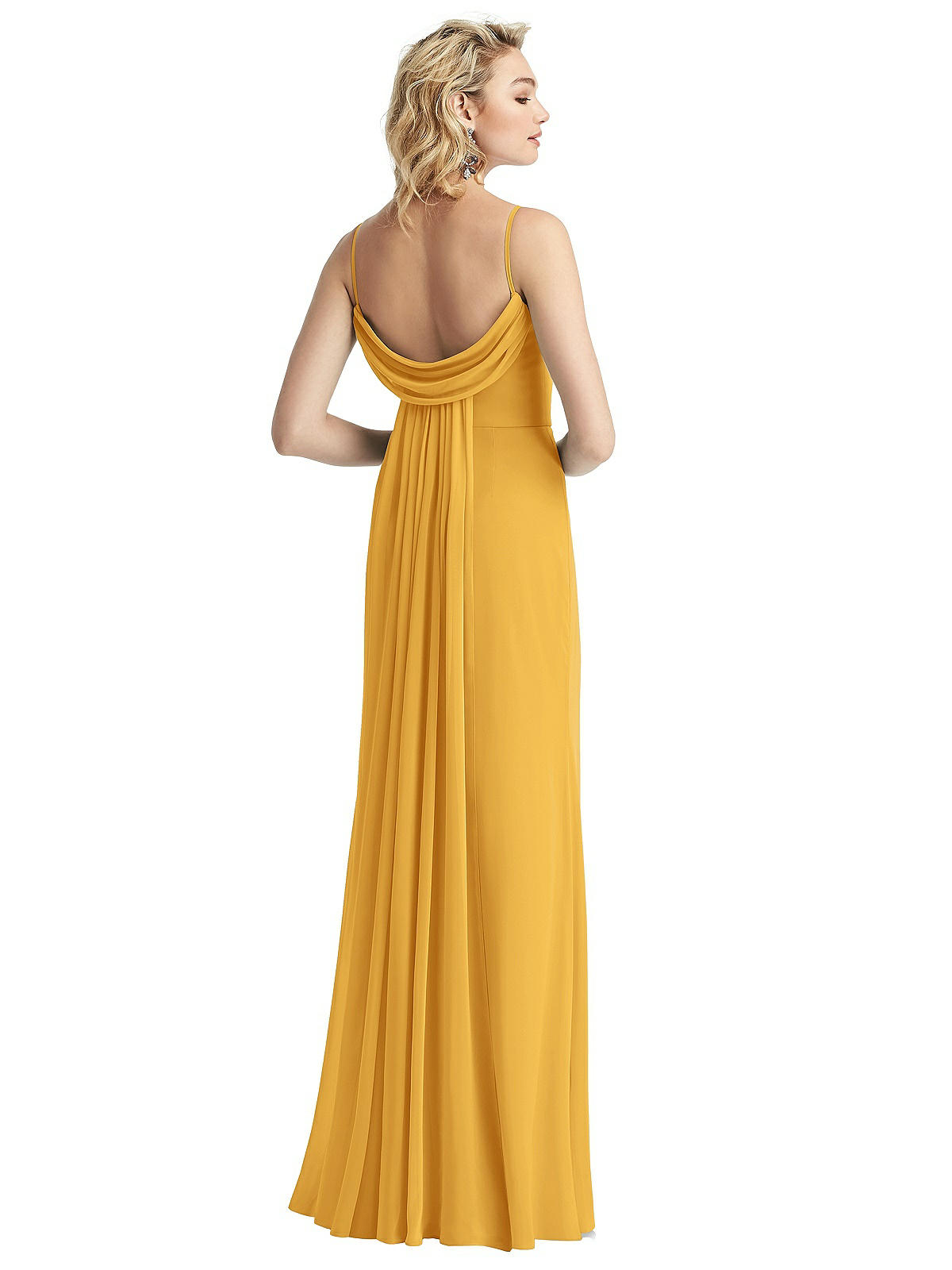 alfred sung shirred chiffon gown