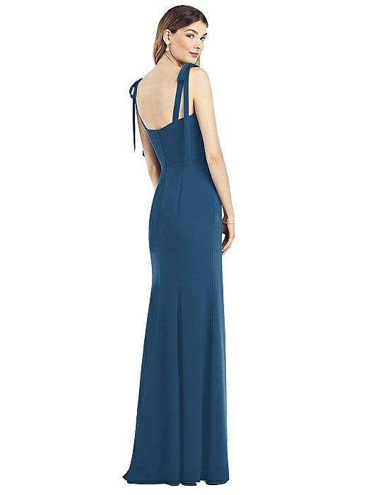 after six bow one shoulder gown