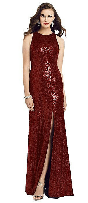 burgundy sequin bridesmaid dress