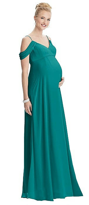 dark green maternity bridesmaid dress