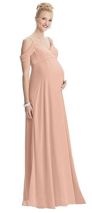 pink cold shoulder bridesmaid dress