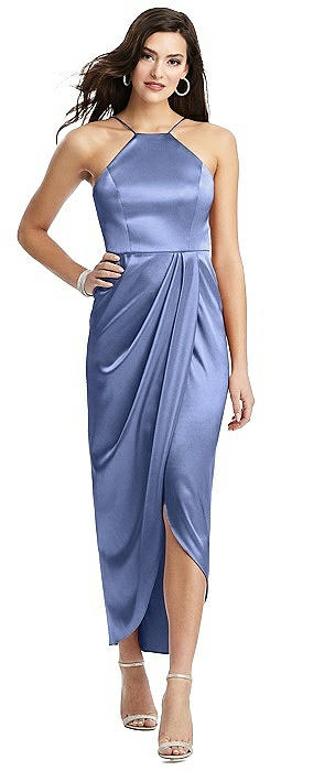 periwinkle satin dress