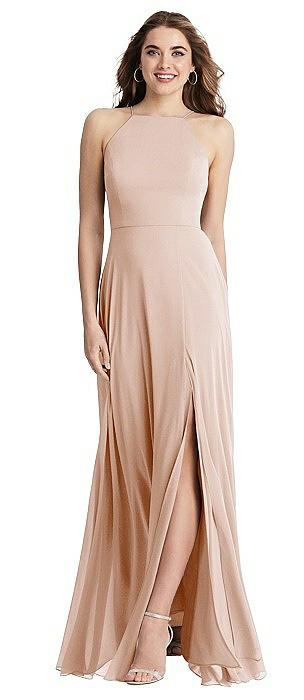 lux off the shoulder chiffon gown