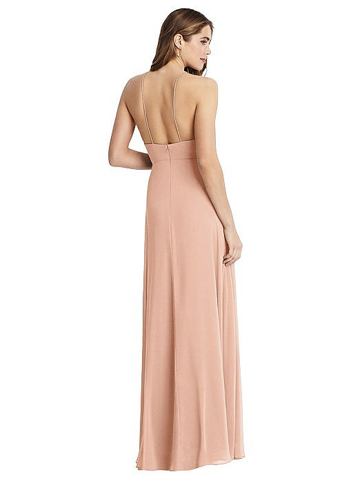 high neck chiffon maxi dress