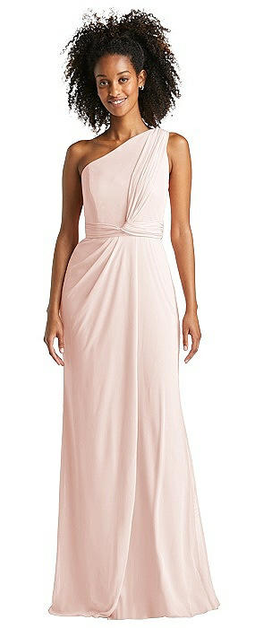 lux off the shoulder chiffon gown